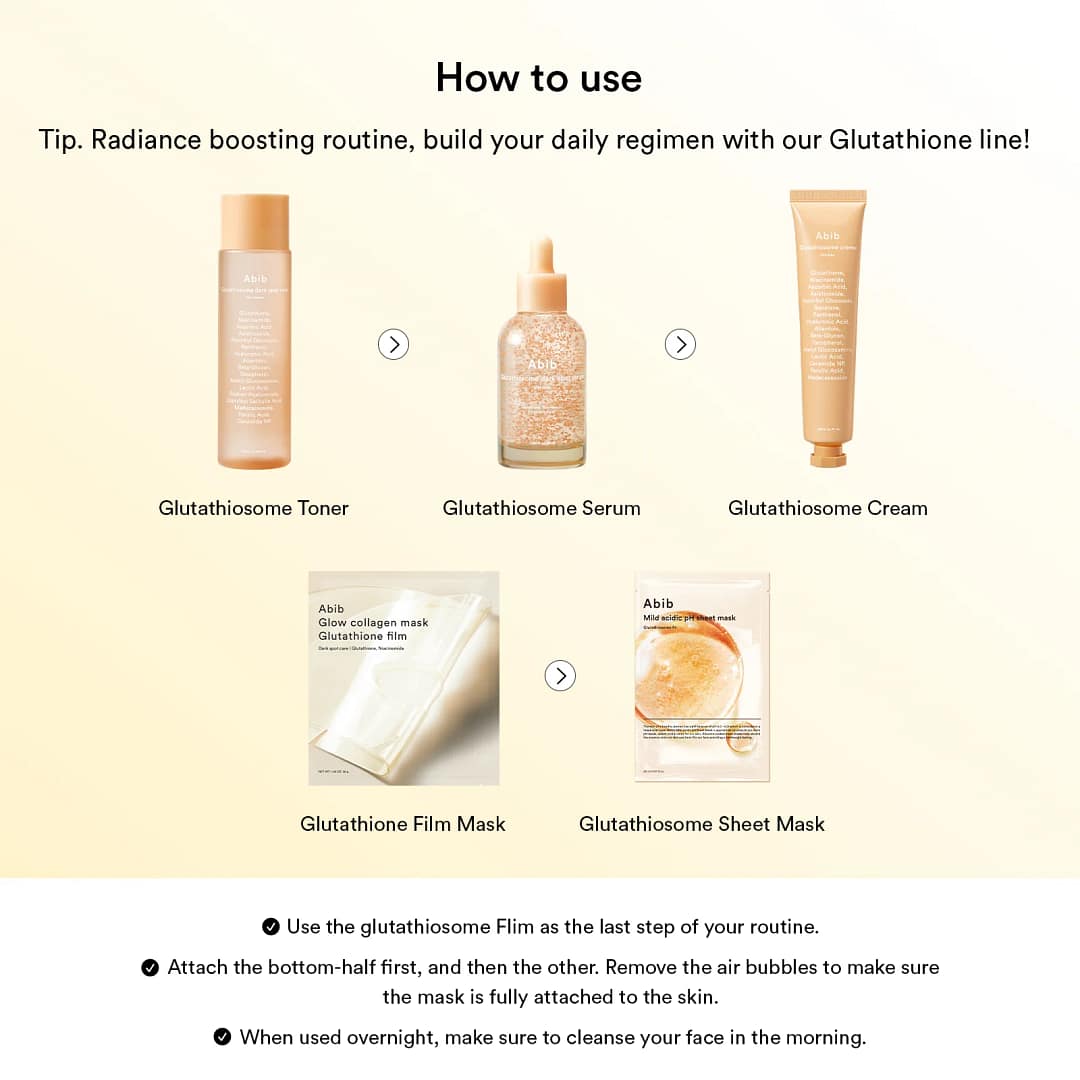 Abib Glow collagen mask Glutathiosome film