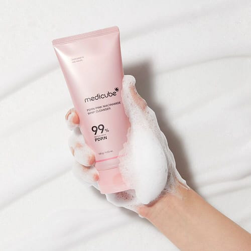 Medicube PDRN Pink Niacinamide Whip Cleanser.