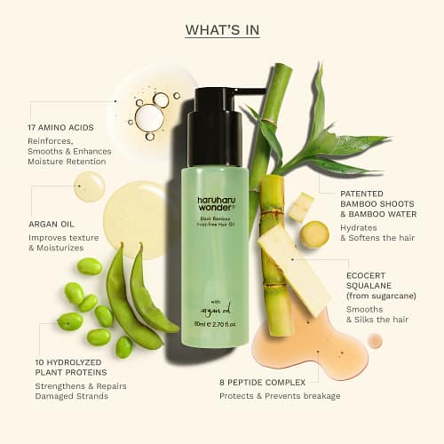 Haruharu Wonder Black Bamboo Frizz Free Hair Oil 1
