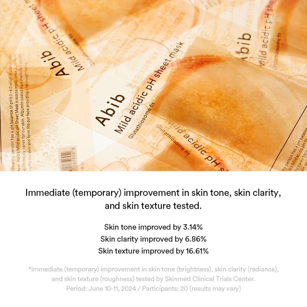 Abib Mild Acidic pH Sheet Mask Glutathiosome Fit