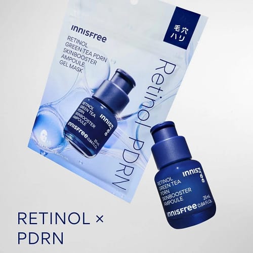 Innisfree Retinol Green Tea PDRN Skin Booster Ampoule Gel Mask